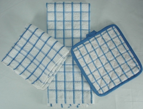 Kitchen Towels COMBO BLUE WHT